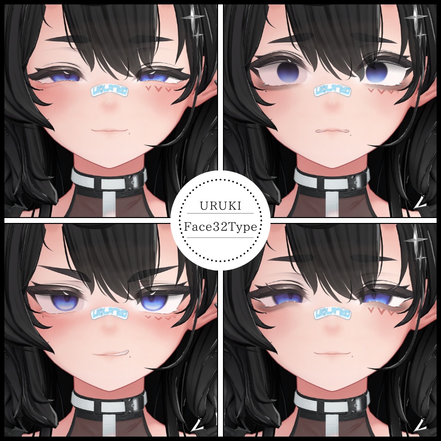 💗【FREE/無料】Uruki32Type❥動くまばたきFaceAnimations ⌖ ݁˚