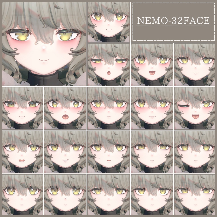 💗【FREE/無料】Nemo32Type❥動くまばたきFaceAnimations ⌖ ݁˚