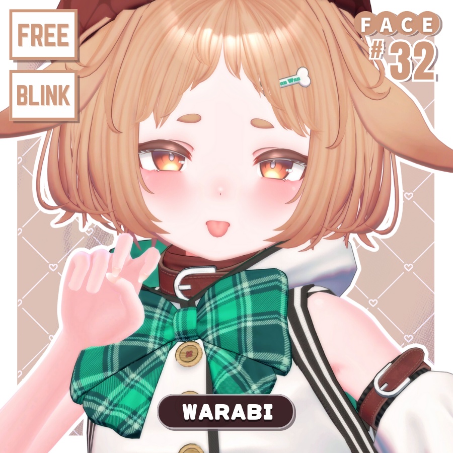 💗【FREE/無料】Warabi32Type❥動くまばたきFaceAnimations ⌖ ݁˚