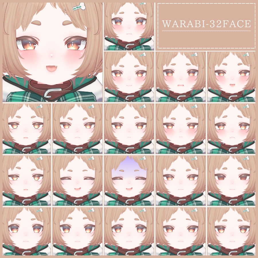 💗【FREE/無料】Warabi32Type❥動くまばたきFaceAnimations ⌖ ݁˚