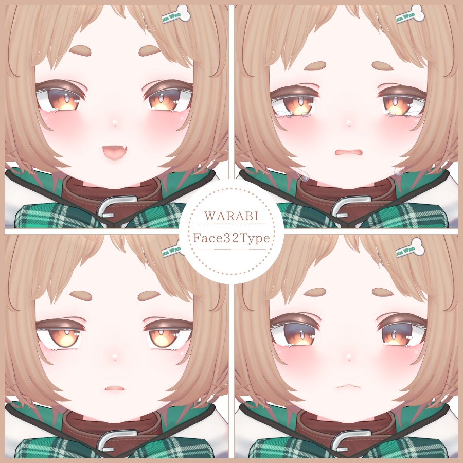 💗【FREE/無料】Warabi32Type❥動くまばたきFaceAnimations ⌖ ݁˚