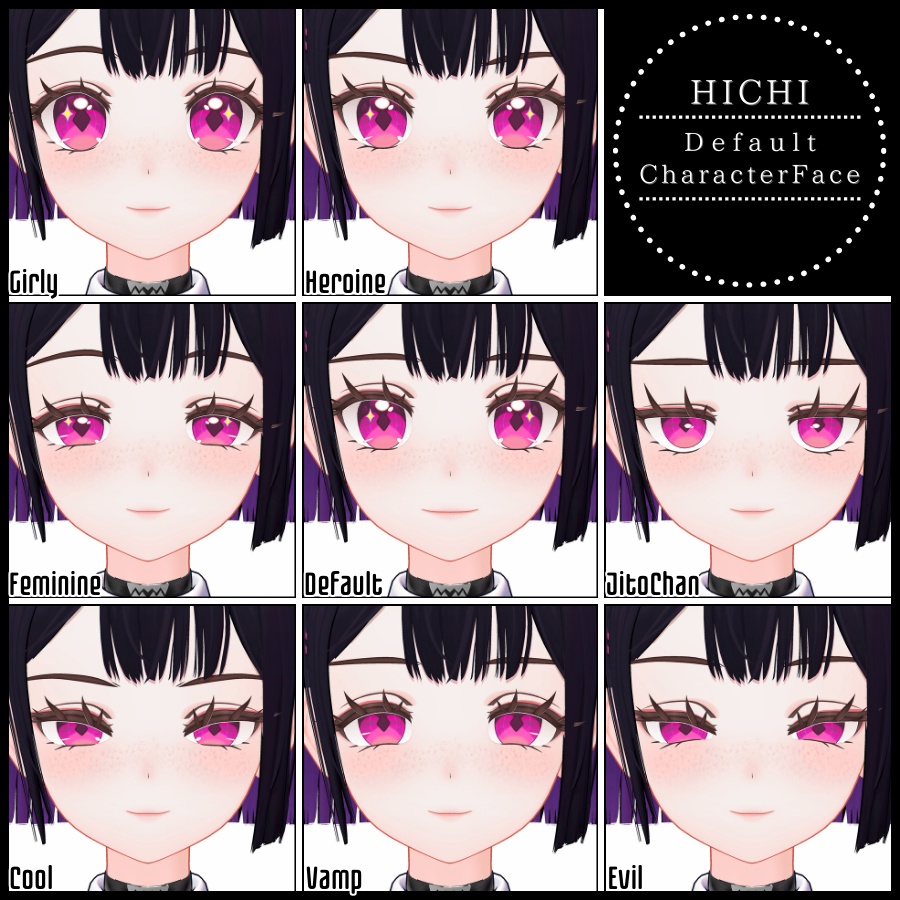 💗【FREE/無料】Hichi32Type❥動くまばたきFaceAnimations ⌖ ݁˚