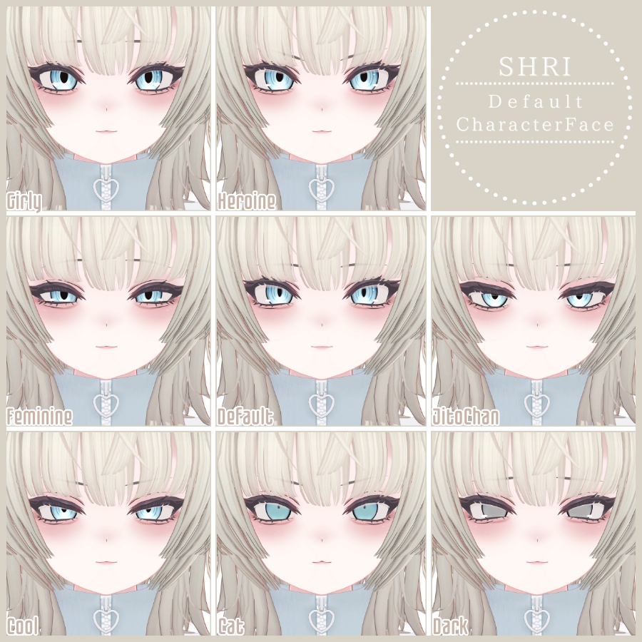 💗【FREE/無料】Shri32Type❥動くまばたきFaceAnimations ⌖ ݁˚