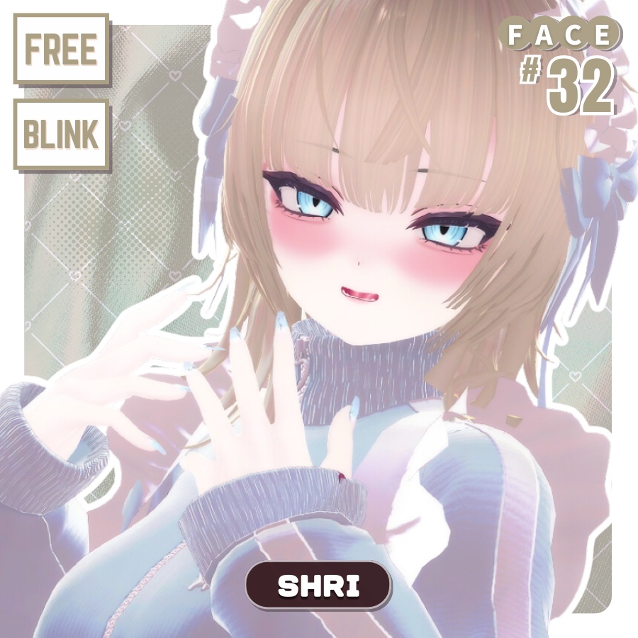 💗【FREE/無料】Shri32Type❥動くまばたきFaceAnimations ⌖ ݁˚