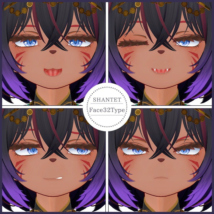 💗【FREE/無料】Shantet32Type❥動くまばたきFaceAnimations ⌖ ݁˚