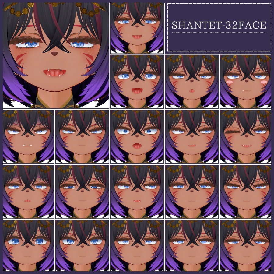 💗【FREE/無料】Shantet32Type❥動くまばたきFaceAnimations ⌖ ݁˚