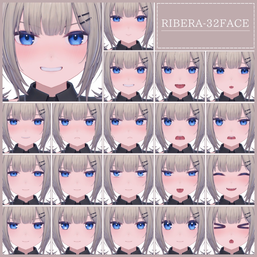 💗【FREE/無料】Ribera32Type❥動くまばたきFaceAnimations ⌖ ݁˚