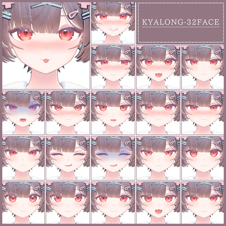 💗【FREE/無料】Kyalóng32Type❥動くまばたきFaceAnimations ⌖ ݁˚