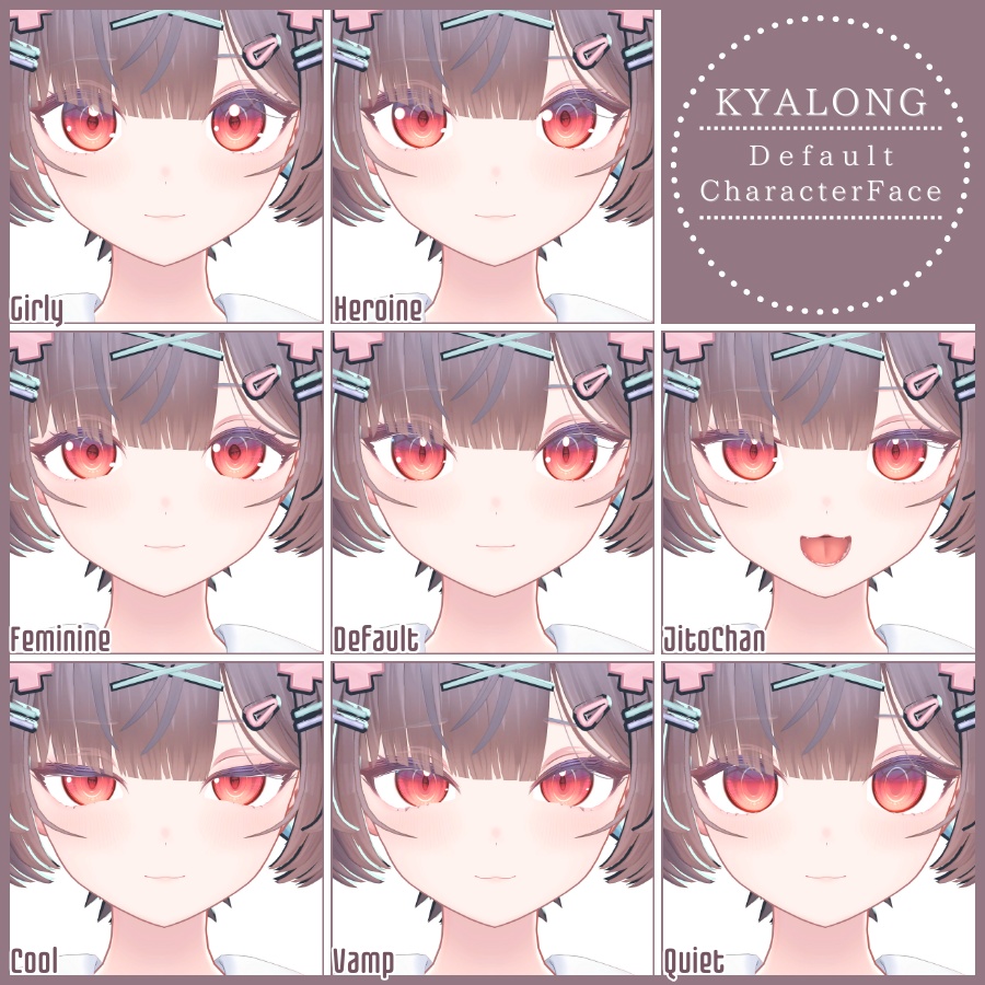 💗【FREE/無料】Kyalóng32Type❥動くまばたきFaceAnimations ⌖ ݁˚