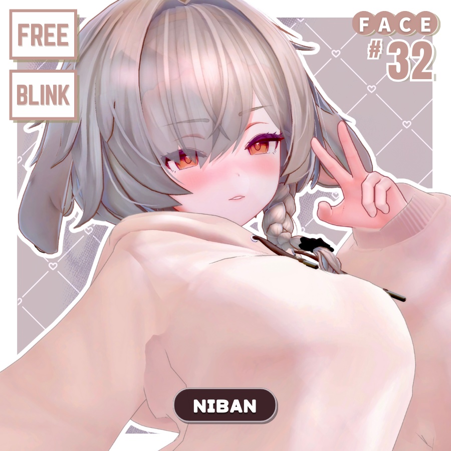 💗【FREE/無料】Niban32Type❥動くまばたきFaceAnimations ⌖ ݁˚