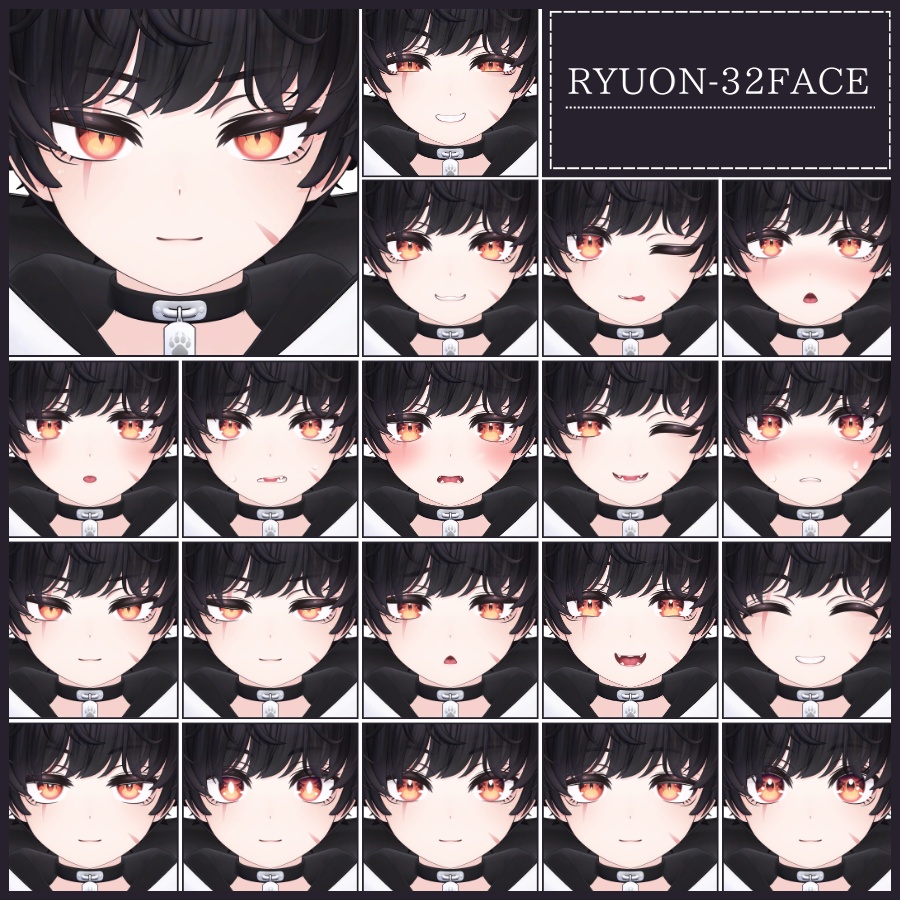 💗【FREE/無料】Ryuon32Type❥動くまばたきFaceAnimations ⌖ ݁˚
