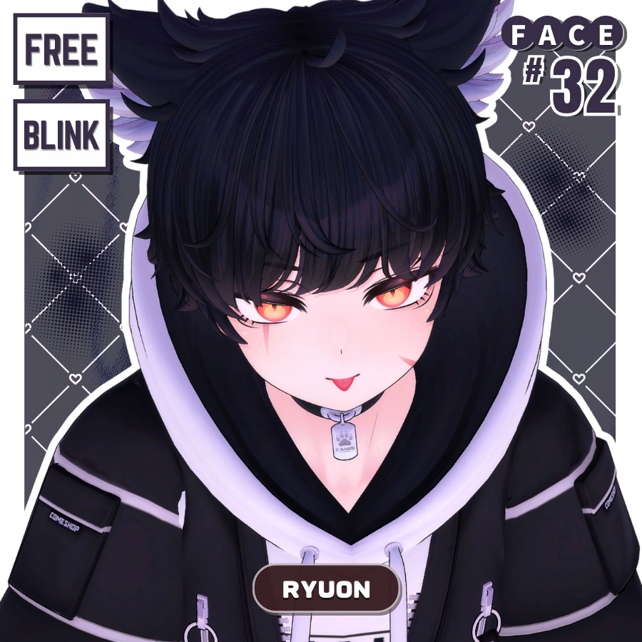 💗【FREE/無料】Ryuon32Type❥動くまばたきFaceAnimations ⌖ ݁˚