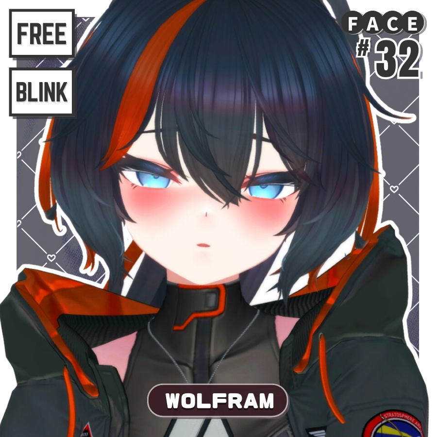 💗【FREE/無料】Wolfram32Type❥動くまばたきFaceAnimations ⌖ ݁˚