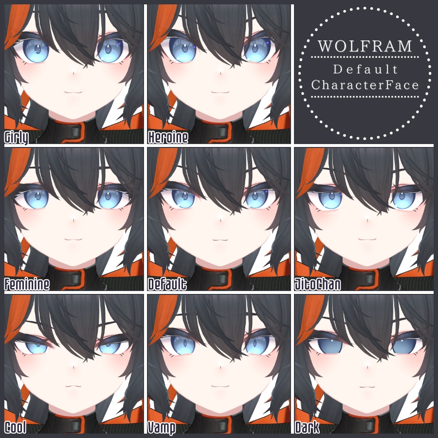 💗【FREE/無料】Wolfram32Type❥動くまばたきFaceAnimations ⌖ ݁˚