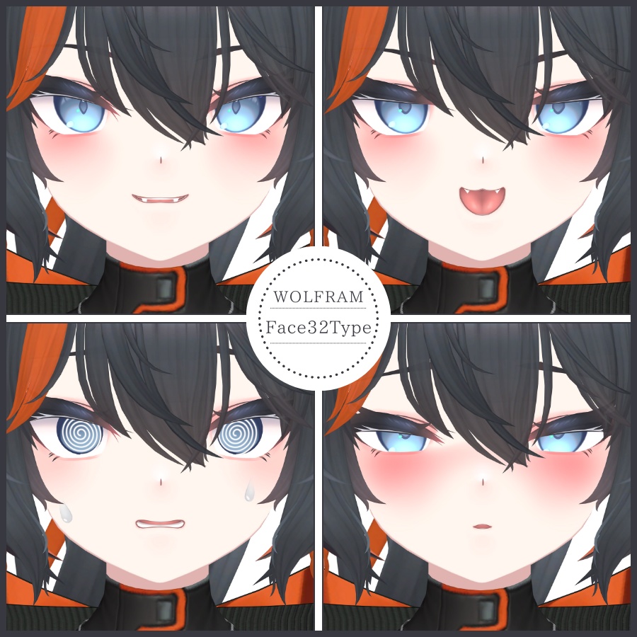 💗【FREE/無料】Wolfram32Type❥動くまばたきFaceAnimations ⌖ ݁˚