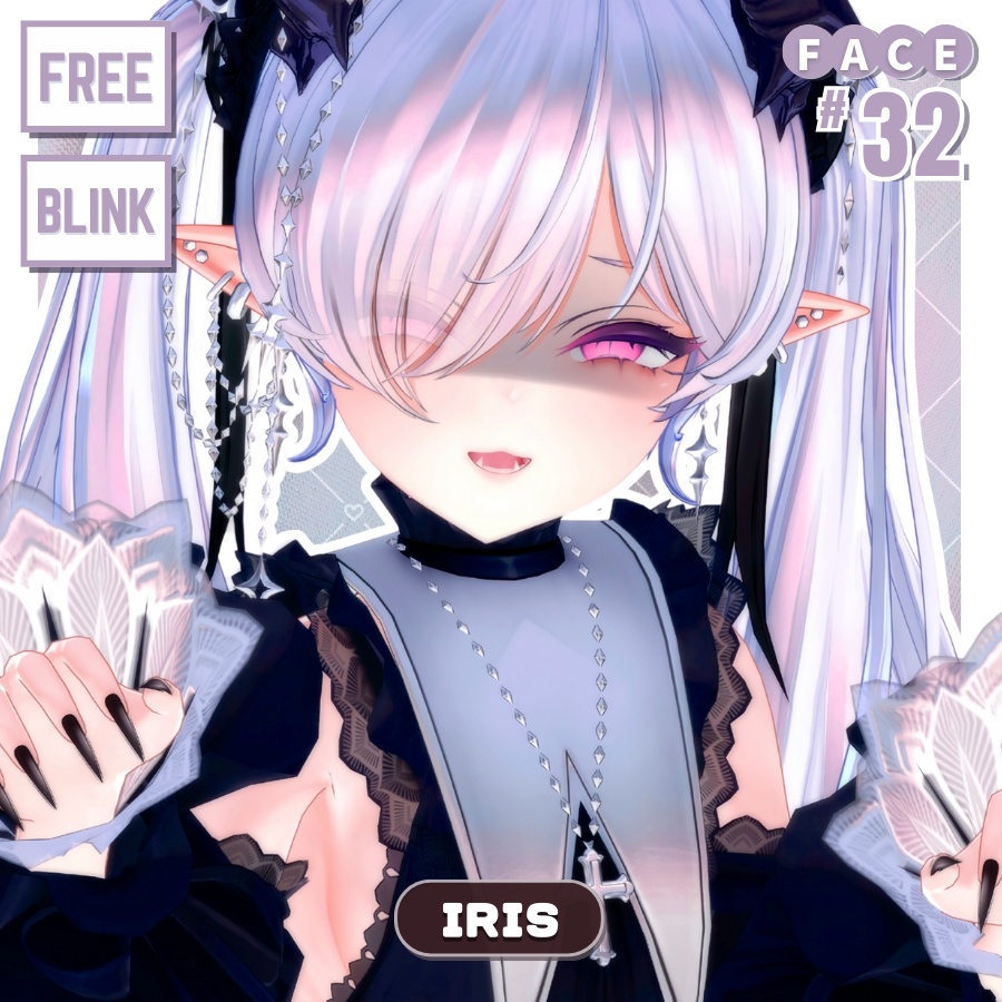 💗【FREE/無料】Iris32Type❥動くまばたきFaceAnimations ⌖ ݁˚