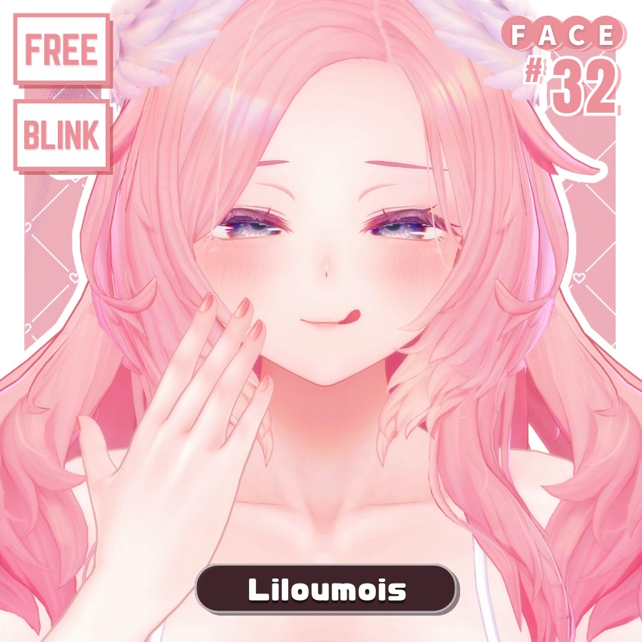 💗【FREE/無料】Liloumois32Type❥動くまばたきFaceAnimations ⌖ ݁˚