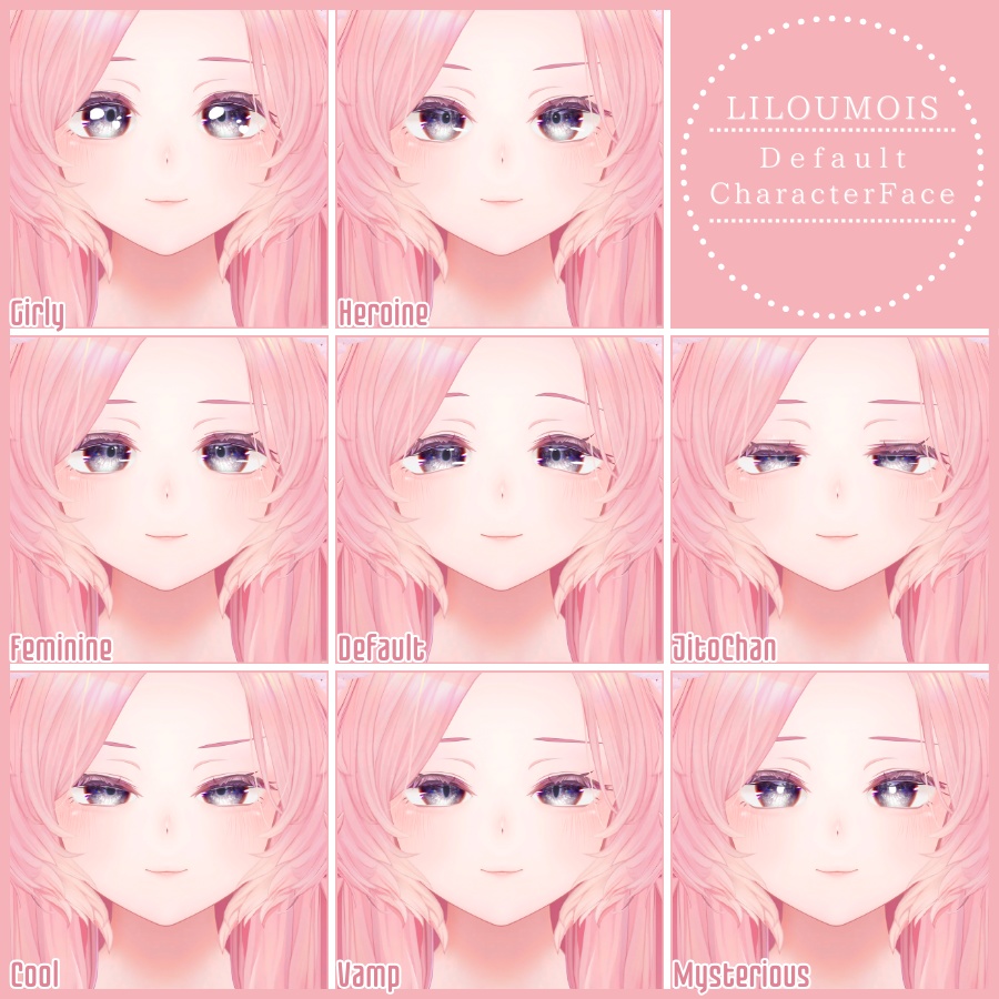 💗【FREE/無料】Liloumois32Type❥動くまばたきFaceAnimations ⌖ ݁˚