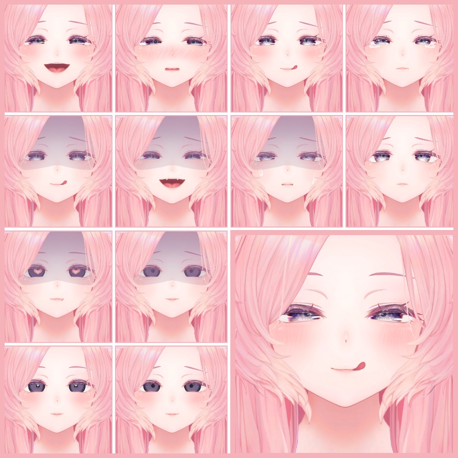 💗【FREE/無料】Liloumois32Type❥動くまばたきFaceAnimations ⌖ ݁˚