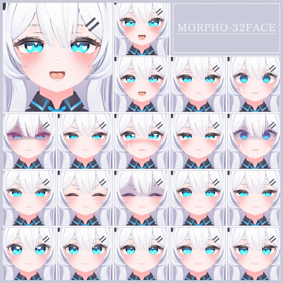 💗【FREE/無料】Morpho32Type❥動くまばたきFaceAnimations ⌖ ݁˚