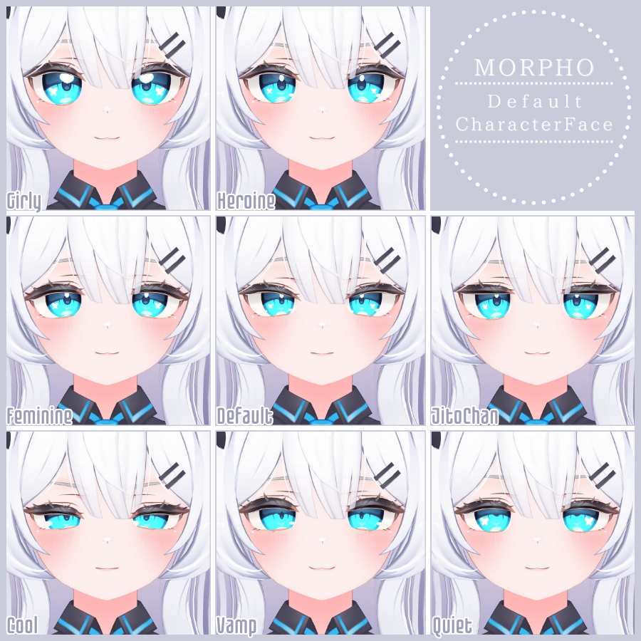 💗【FREE/無料】Morpho32Type❥動くまばたきFaceAnimations ⌖ ݁˚