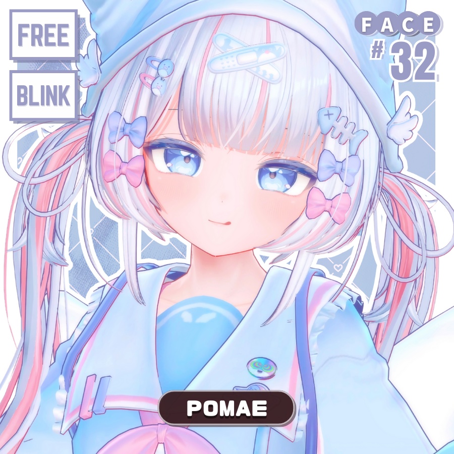 💗【FREE/無料】Pomae32Type❥動くまばたきFaceAnimations ⌖ ݁˚