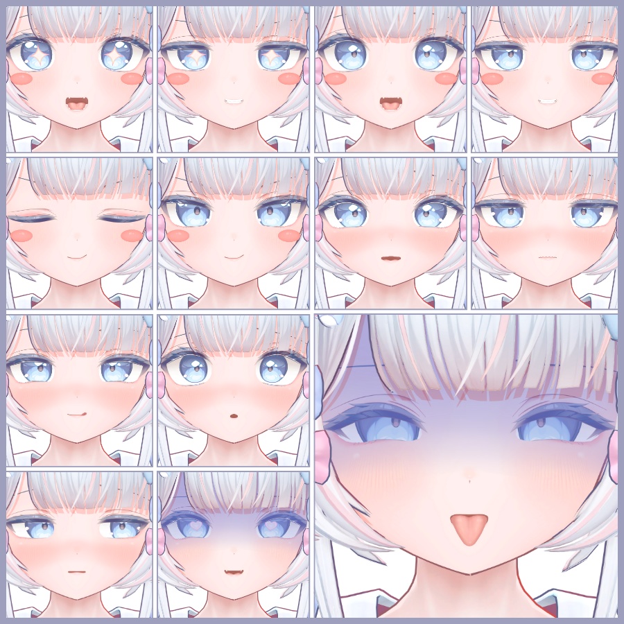 💗【FREE/無料】Pomae32Type❥動くまばたきFaceAnimations ⌖ ݁˚