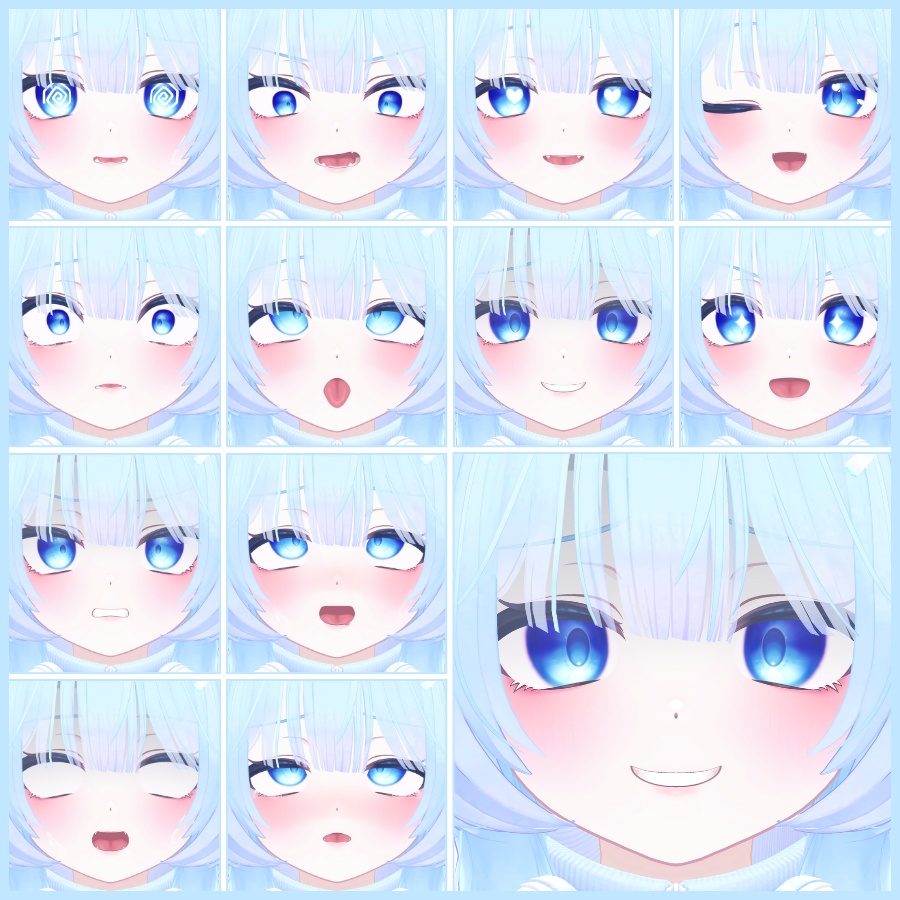 💗【FREE/無料】Puma32Type❥動くまばたきFaceAnimations ⌖ ݁˚