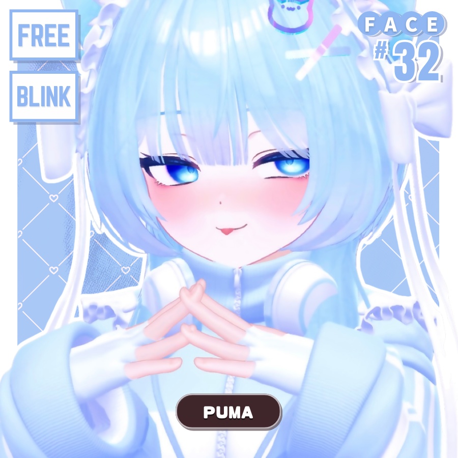 💗【FREE/無料】Puma32Type❥動くまばたきFaceAnimations ⌖ ݁˚