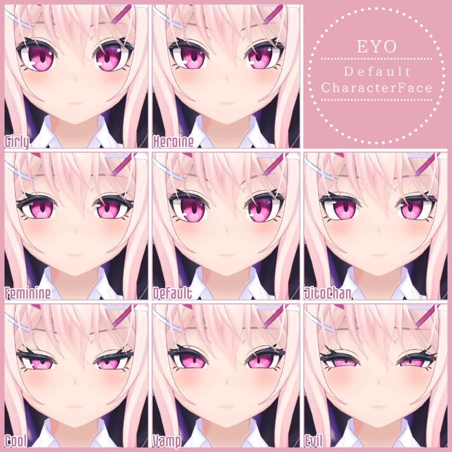💗【FREE/無料】Eyo32Type❥動くまばたきFaceAnimations ⌖ ݁˚
