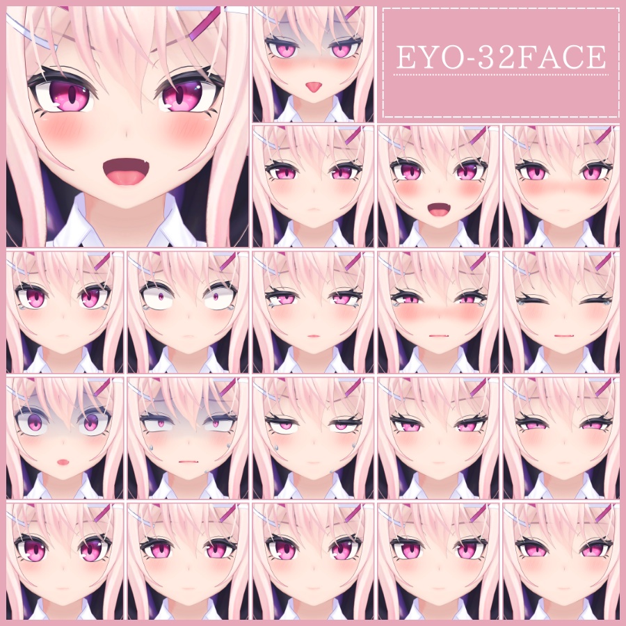 💗【FREE/無料】Eyo32Type❥動くまばたきFaceAnimations ⌖ ݁˚