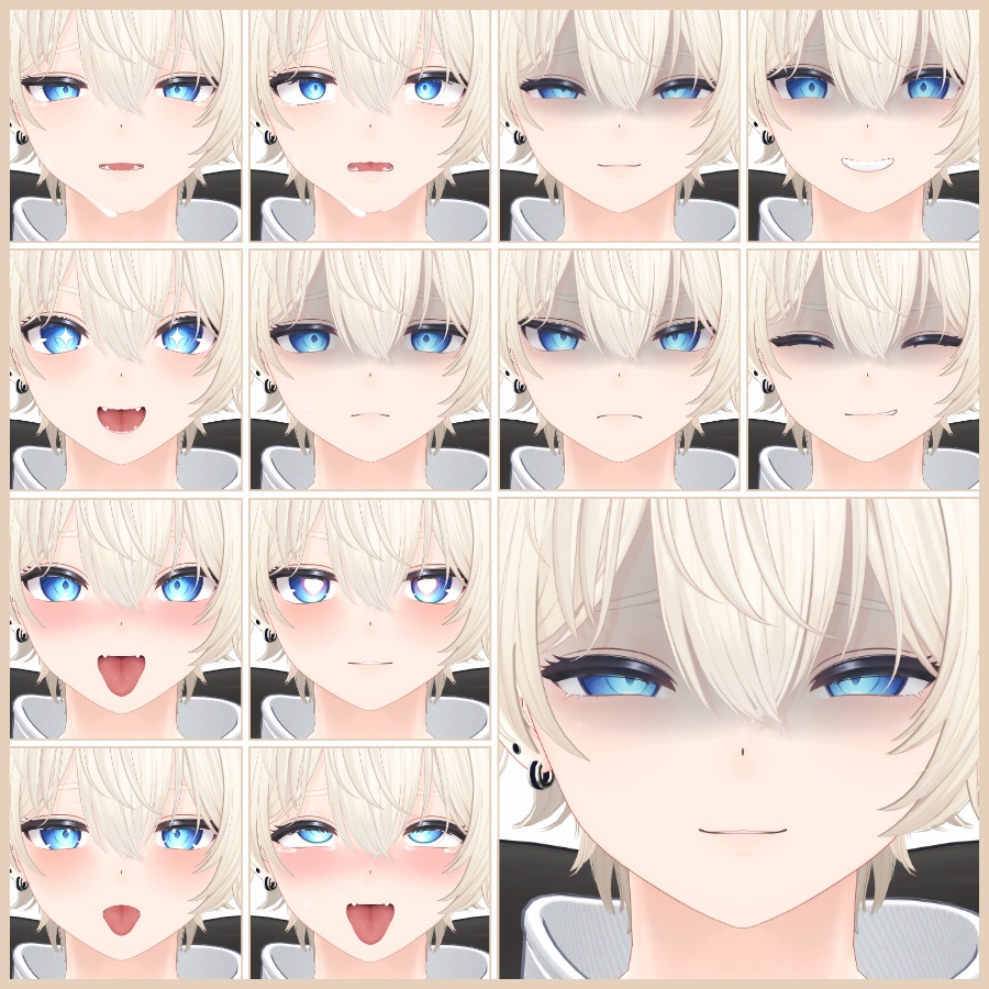 💗【FREE/無料】Kanata32Type❥動くまばたきFaceAnimations ⌖ ݁˚