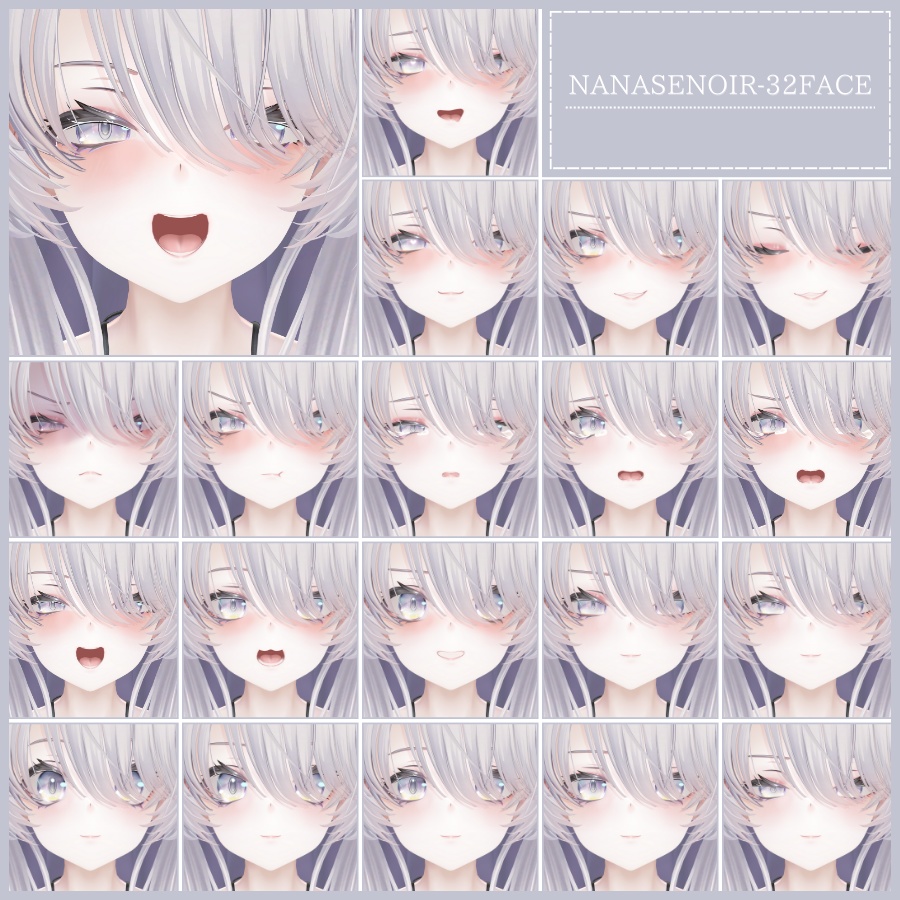 💗【FREE/無料】NanaseNoir32Type❥動くまばたきFaceAnimations ⌖ ݁˚