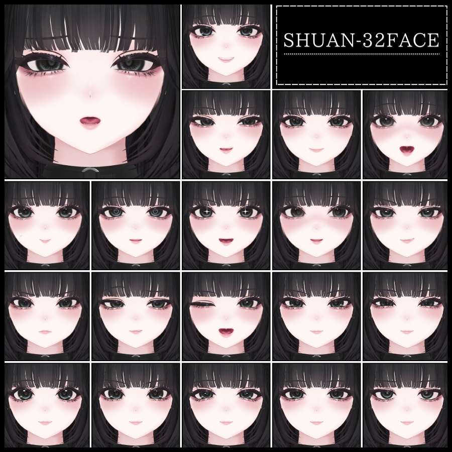 💗【FREE/無料】Shuan32Type❥動くまばたきFaceAnimations ⌖ ݁˚