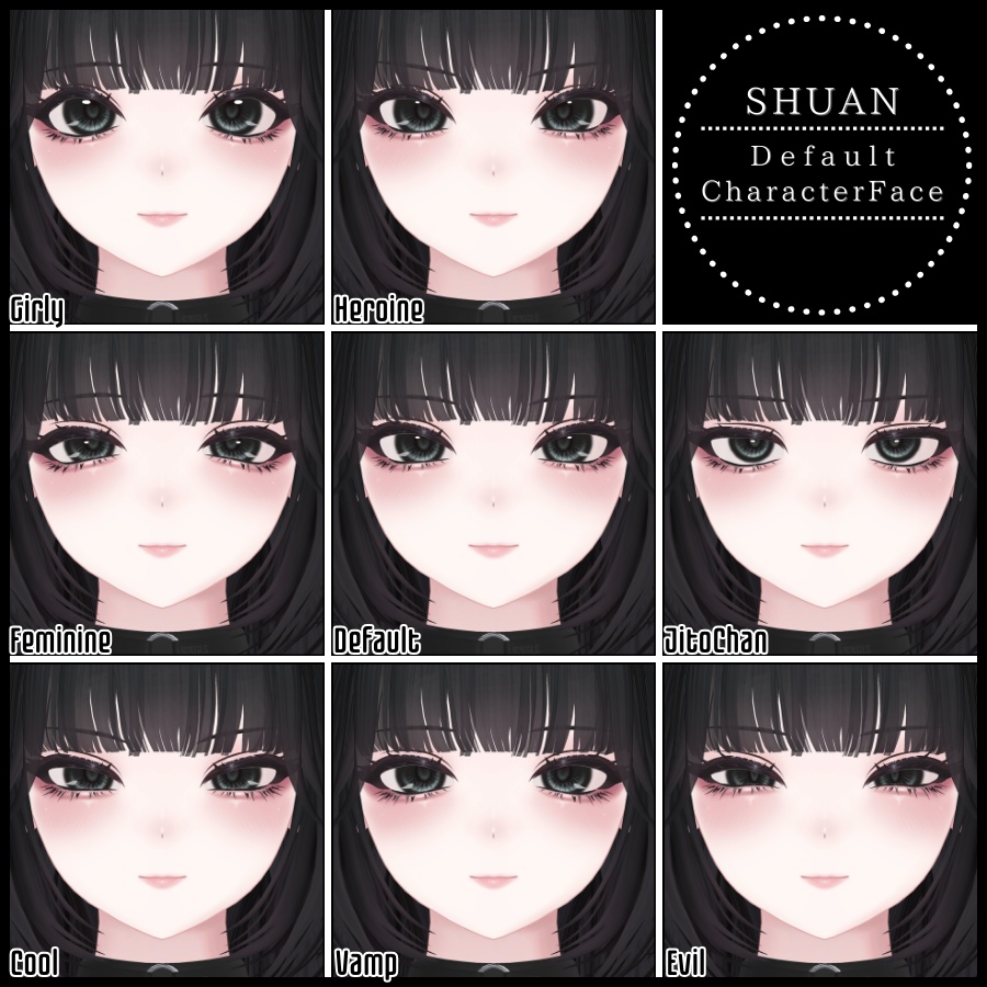 💗【FREE/無料】Shuan32Type❥動くまばたきFaceAnimations ⌖ ݁˚