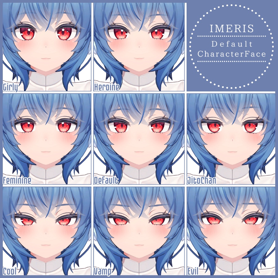 💗【FREE/無料】Imeris32Type❥動くまばたきFaceAnimations ⌖ ݁˚