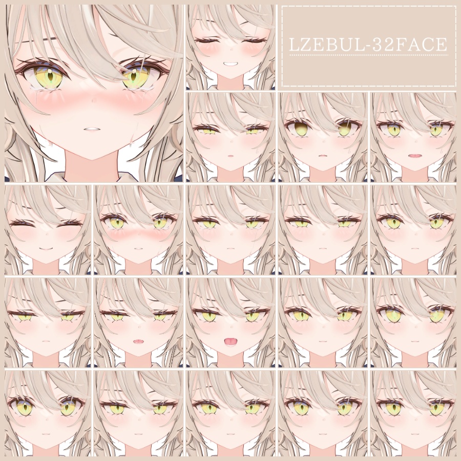 💗【FREE/無料】Lzebul32Type❥動くまばたきFaceAnimations ⌖ ݁˚