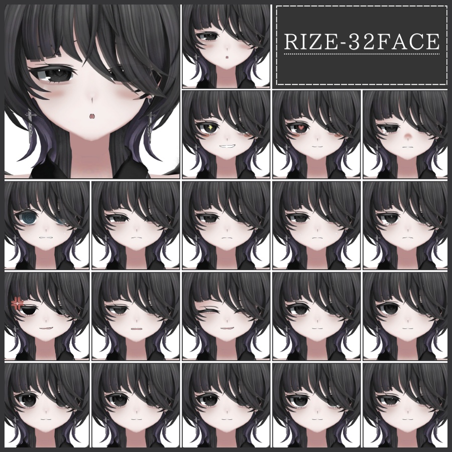 💗【FREE/無料】Rize32Type❥動くまばたきFaceAnimations ⌖ ݁˚