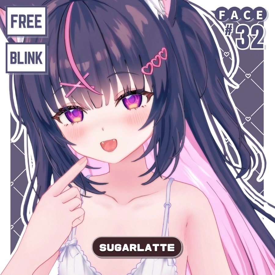 💗【FREE/無料】Sugarlatte32Type❥動くまばたきFaceAnimations ⌖ ݁˚