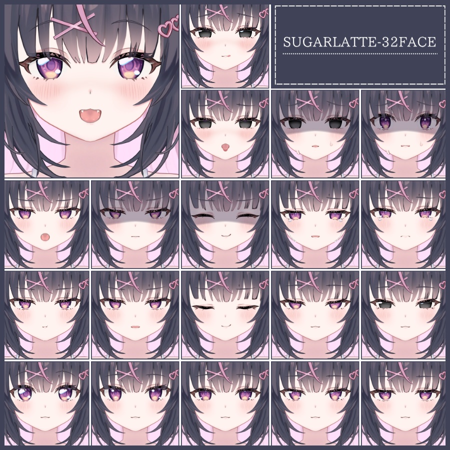 💗【FREE/無料】Sugarlatte32Type❥動くまばたきFaceAnimations ⌖ ݁˚