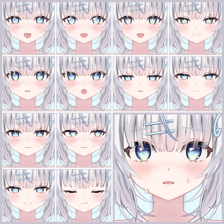 💗【FREE/無料】Milklatte32Type❥動くまばたきFaceAnimations ⌖ ݁˚