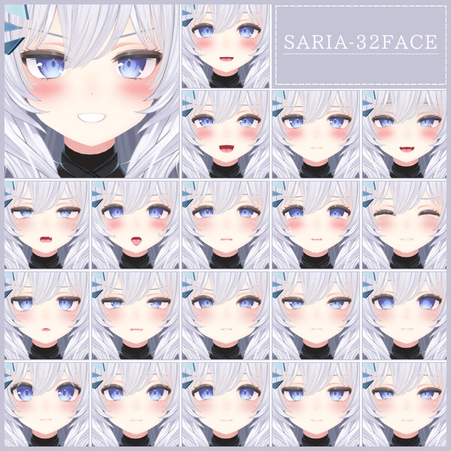 💗【FREE/無料】Saria32Type❥動くまばたきFaceAnimations ⌖ ݁˚