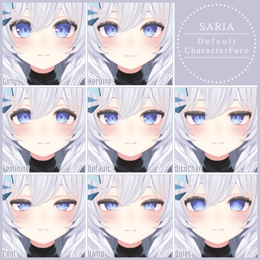 💗【FREE/無料】Saria32Type❥動くまばたきFaceAnimations ⌖ ݁˚