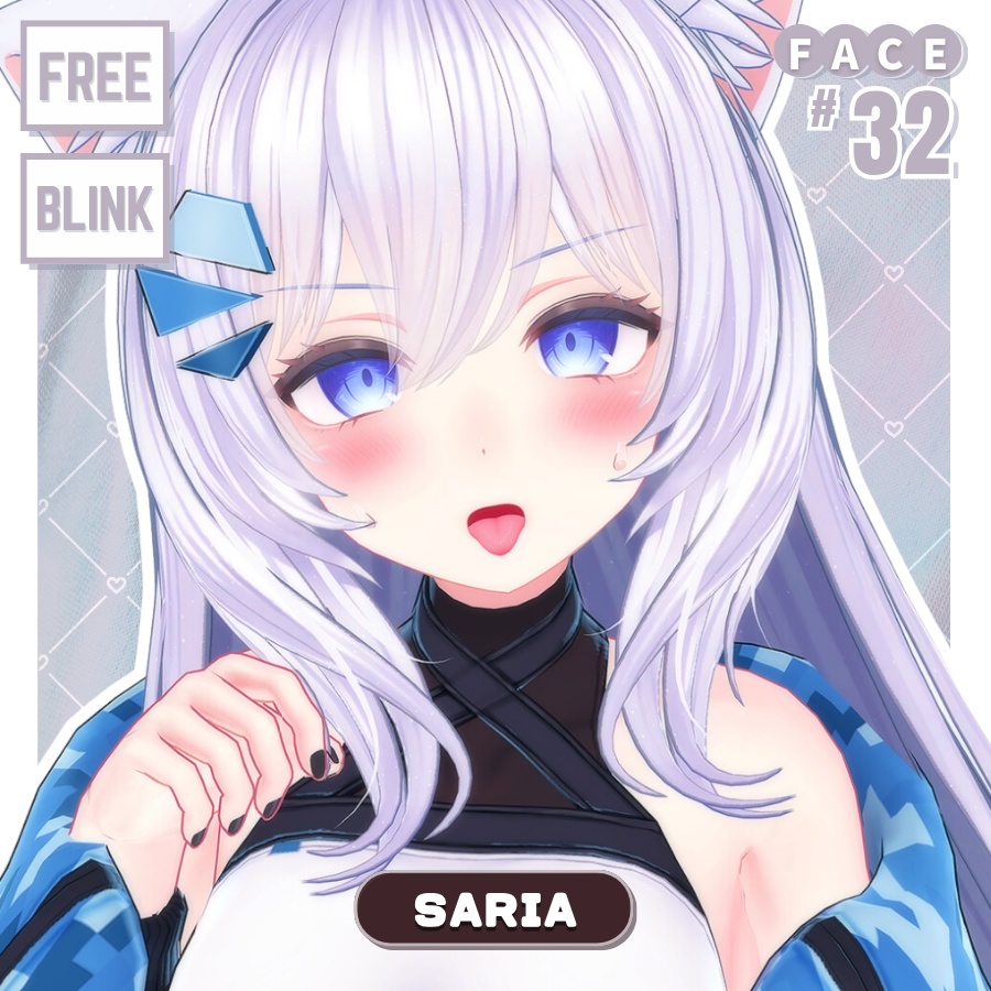 💗【FREE/無料】Saria32Type❥動くまばたきFaceAnimations ⌖ ݁˚