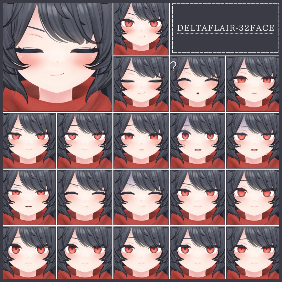 💗【FREE/無料】Deltaflair32Type❥動くまばたきFaceAnimations ⌖ ݁˚