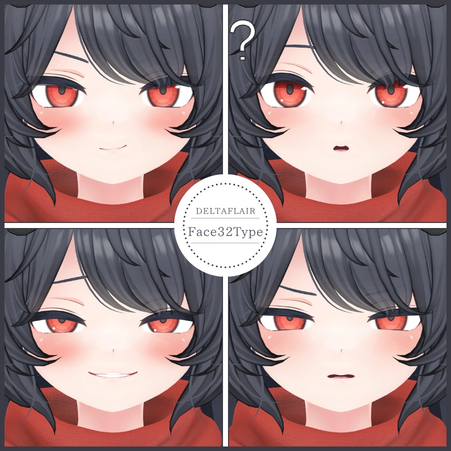 💗【FREE/無料】Deltaflair32Type❥動くまばたきFaceAnimations ⌖ ݁˚