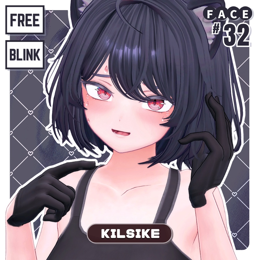 💗【FREE/無料】Kilsike32Type❥動くまばたきFaceAnimations ⌖ ݁˚