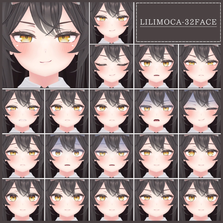💗【FREE/無料】Lilimoca32Type❥動くまばたきFaceAnimations ⌖ ݁˚