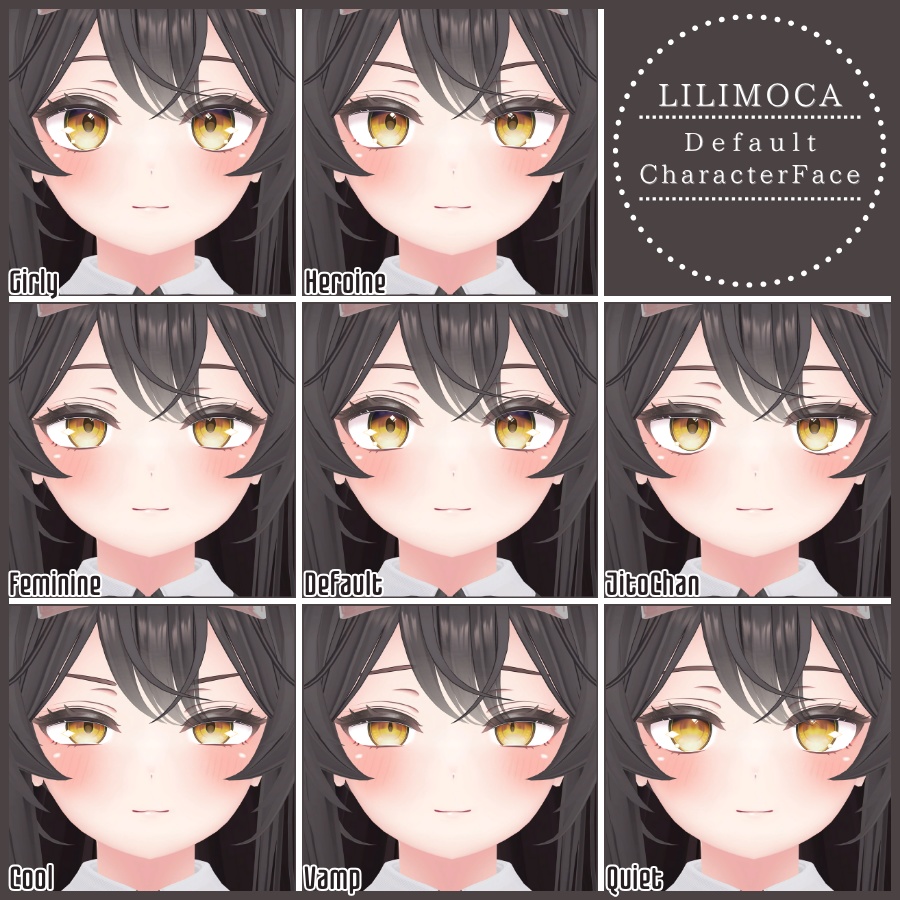 💗【FREE/無料】Lilimoca32Type❥動くまばたきFaceAnimations ⌖ ݁˚