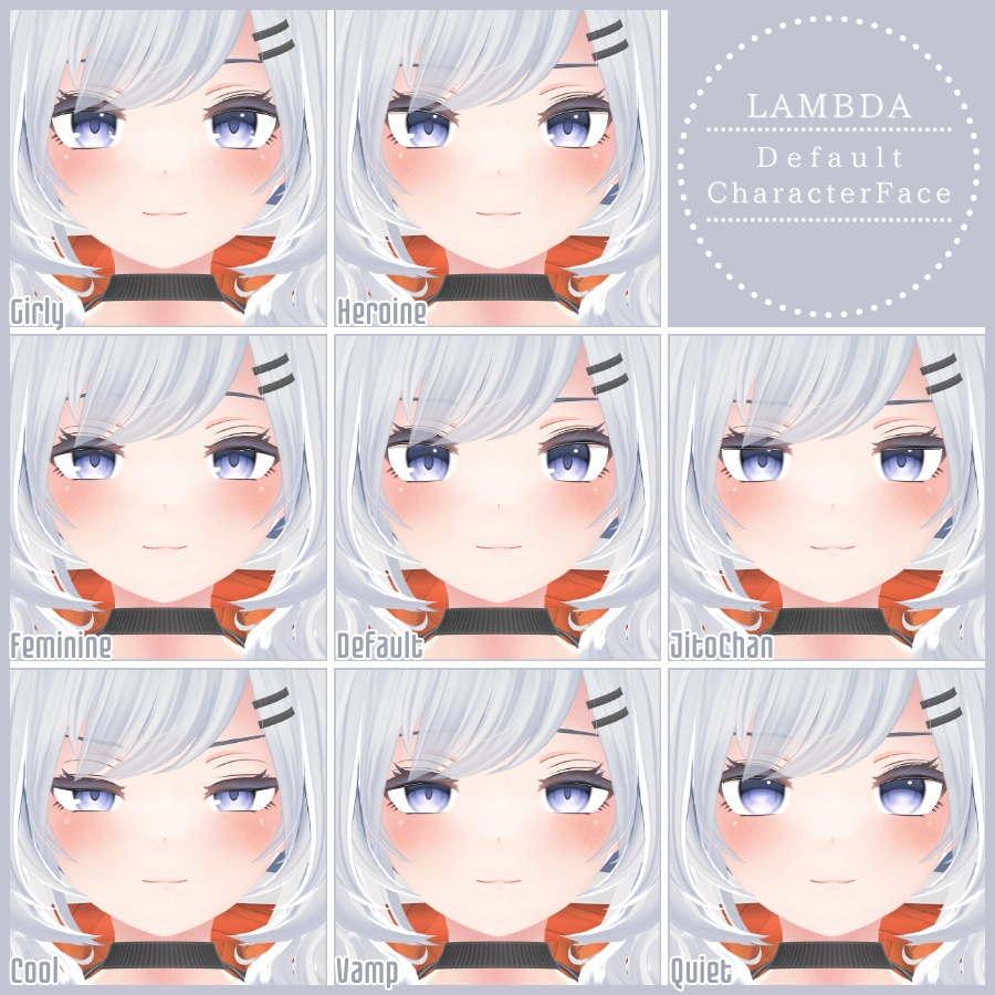 💗【FREE/無料】Lambda32Type❥動くまばたきFaceAnimations ⌖ ݁˚